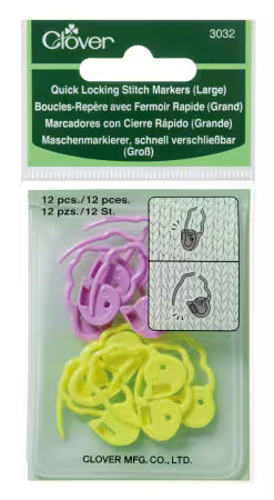 Clover Quick Locking Stitch Markers - Textured