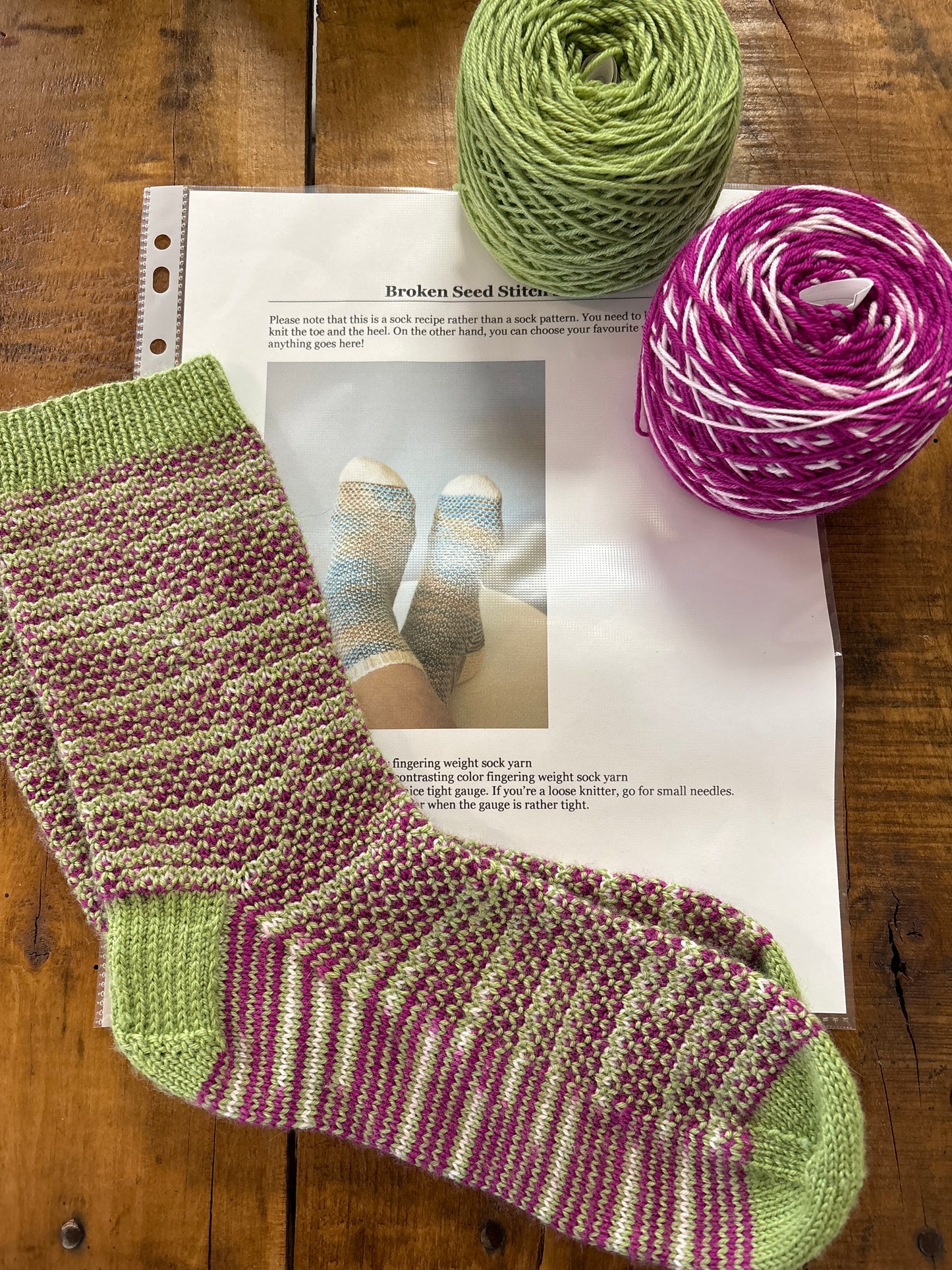 Broken Seed Stitch Knit Sock Kit