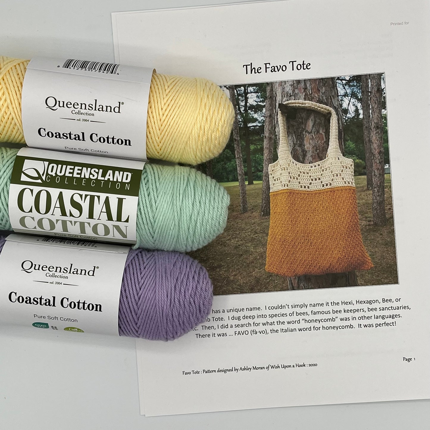The Favo Tote Tunisian Crochet Kit
