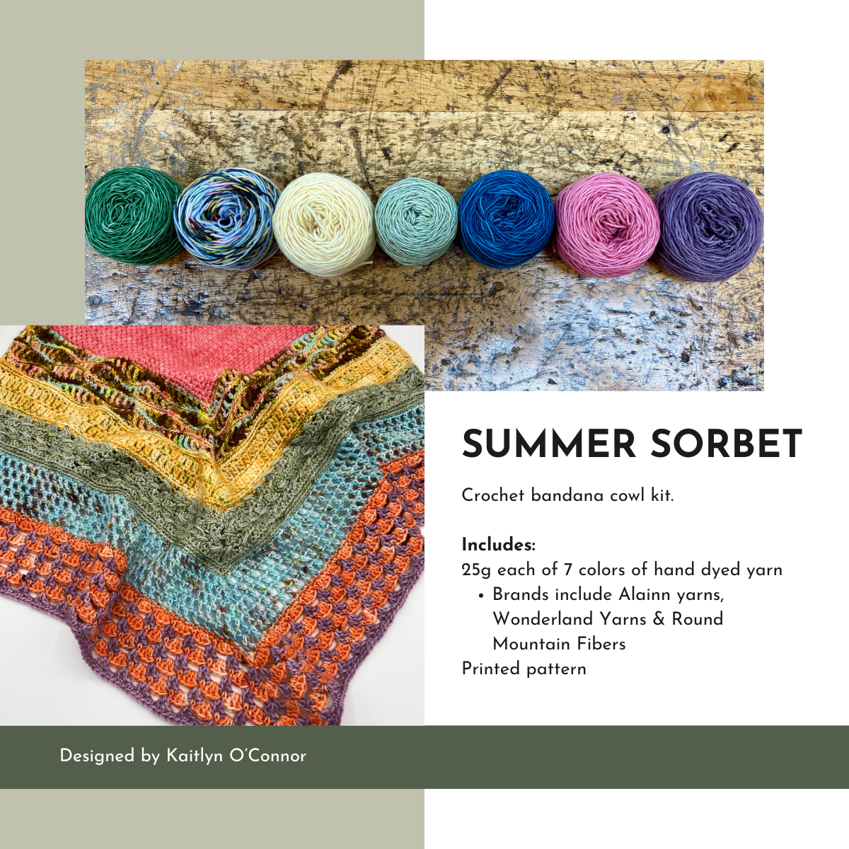 Summer Sorbet Bandana Cowl Crochet Kit