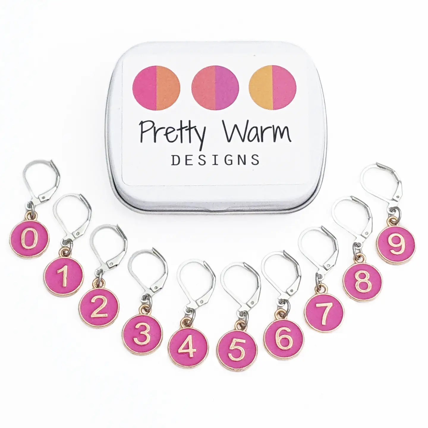 Numbers Locking Stitch Markers - Set of 10 with Storage Tin