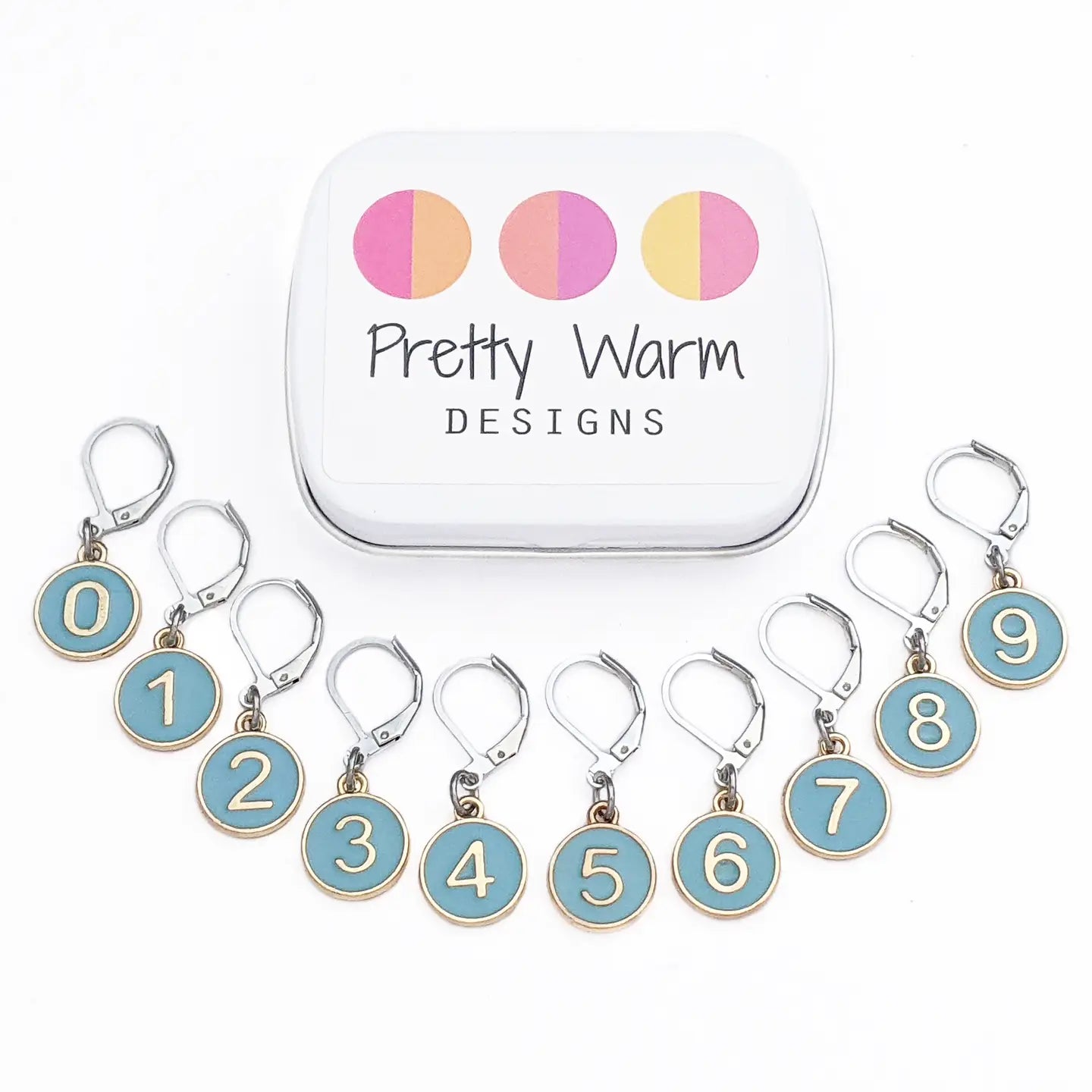 Numbers Locking Stitch Markers - Set of 10 with Storage Tin