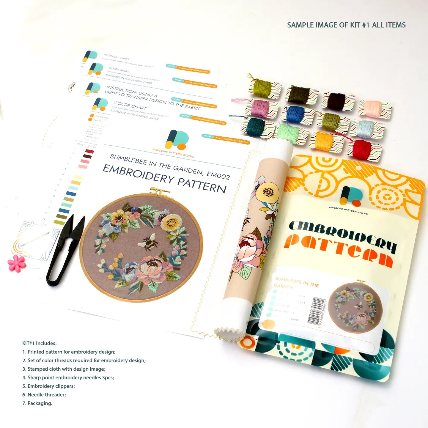 Embroidery Pattern Kit by Awesome Pattern Studio