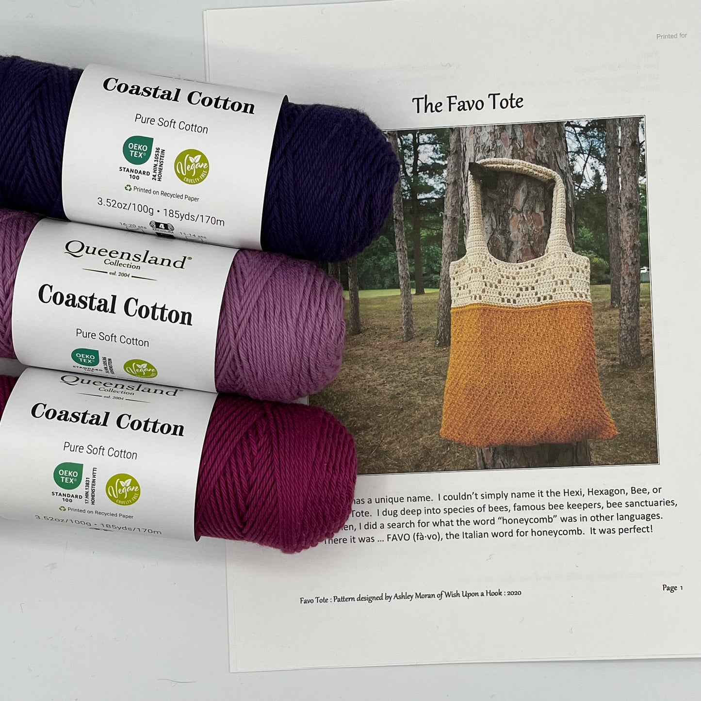 The Favo Tote Tunisian Crochet Kit