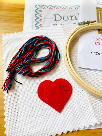 "You Don't Have To Go Home" Deluxe Cross Stitch Kit