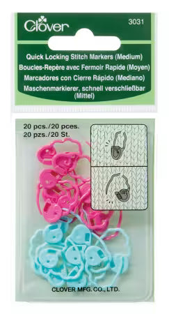 Clover Quick Locking Stitch Markers - Textured