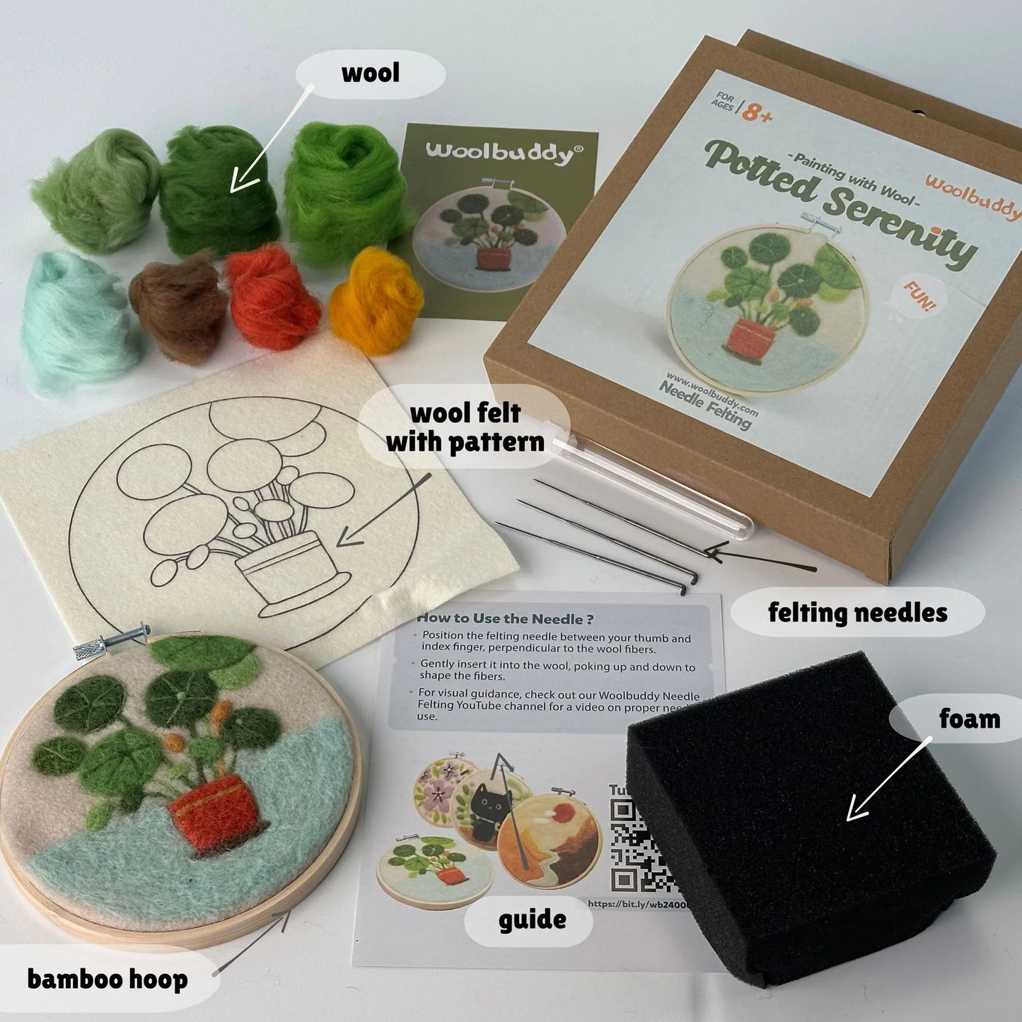 Painting with Wool - Potted Serenity Needle Felting Kit