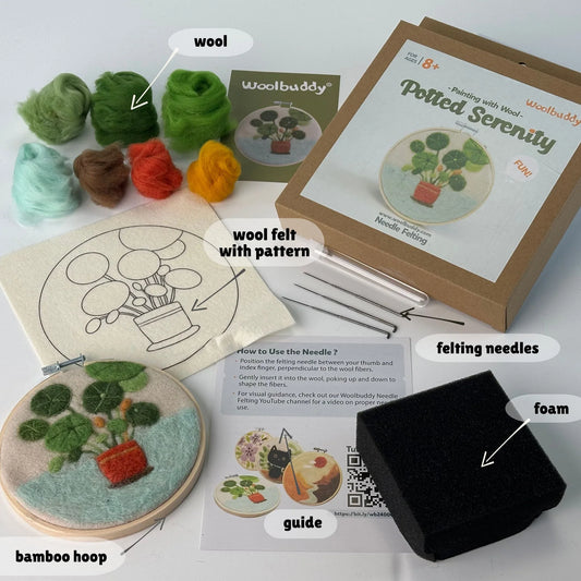 Painting with Wool - Potted Serenity Needle Felting Kit