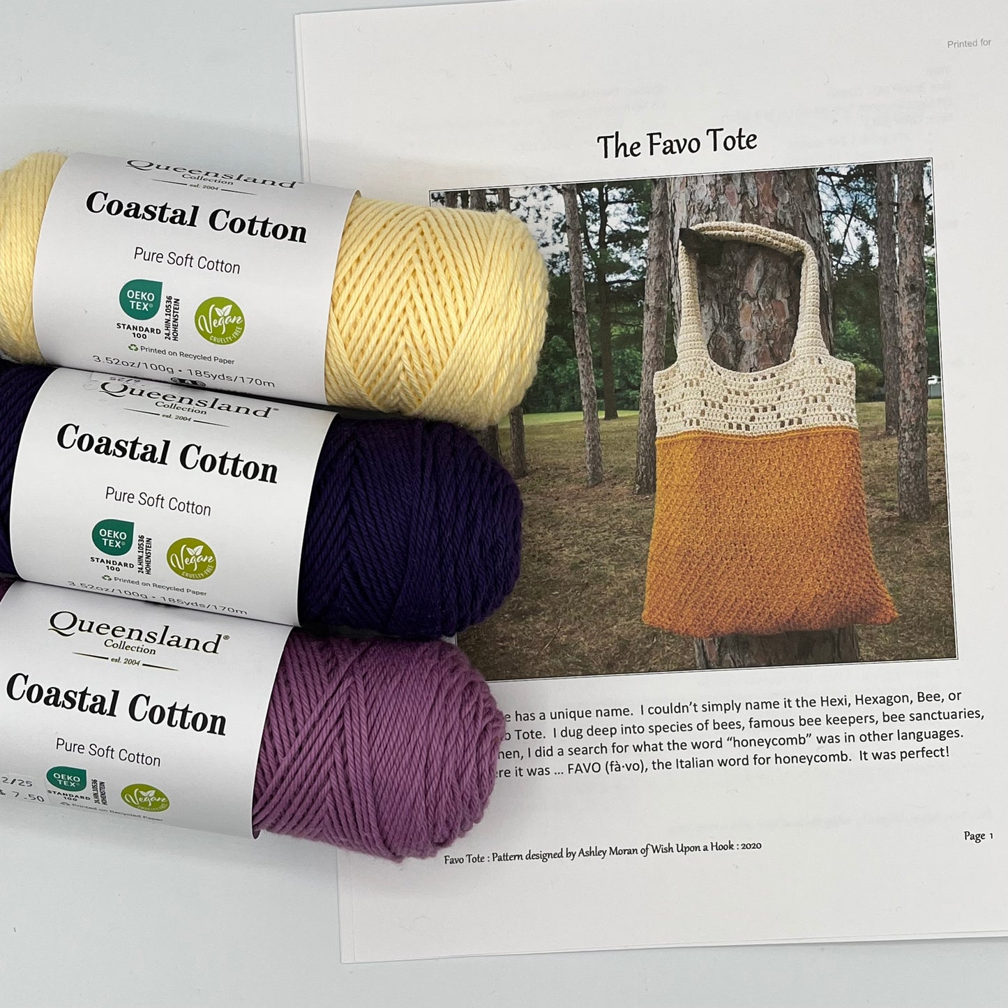 The Favo Tote Tunisian Crochet Kit