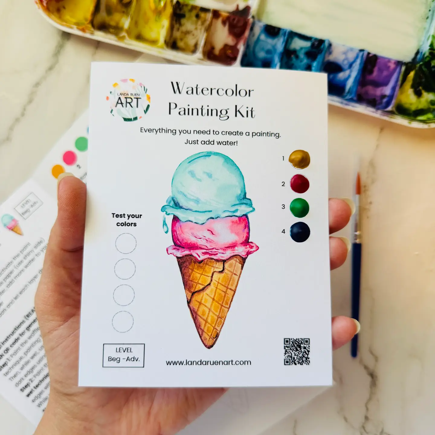 Watercolor Ice Cream Cones!