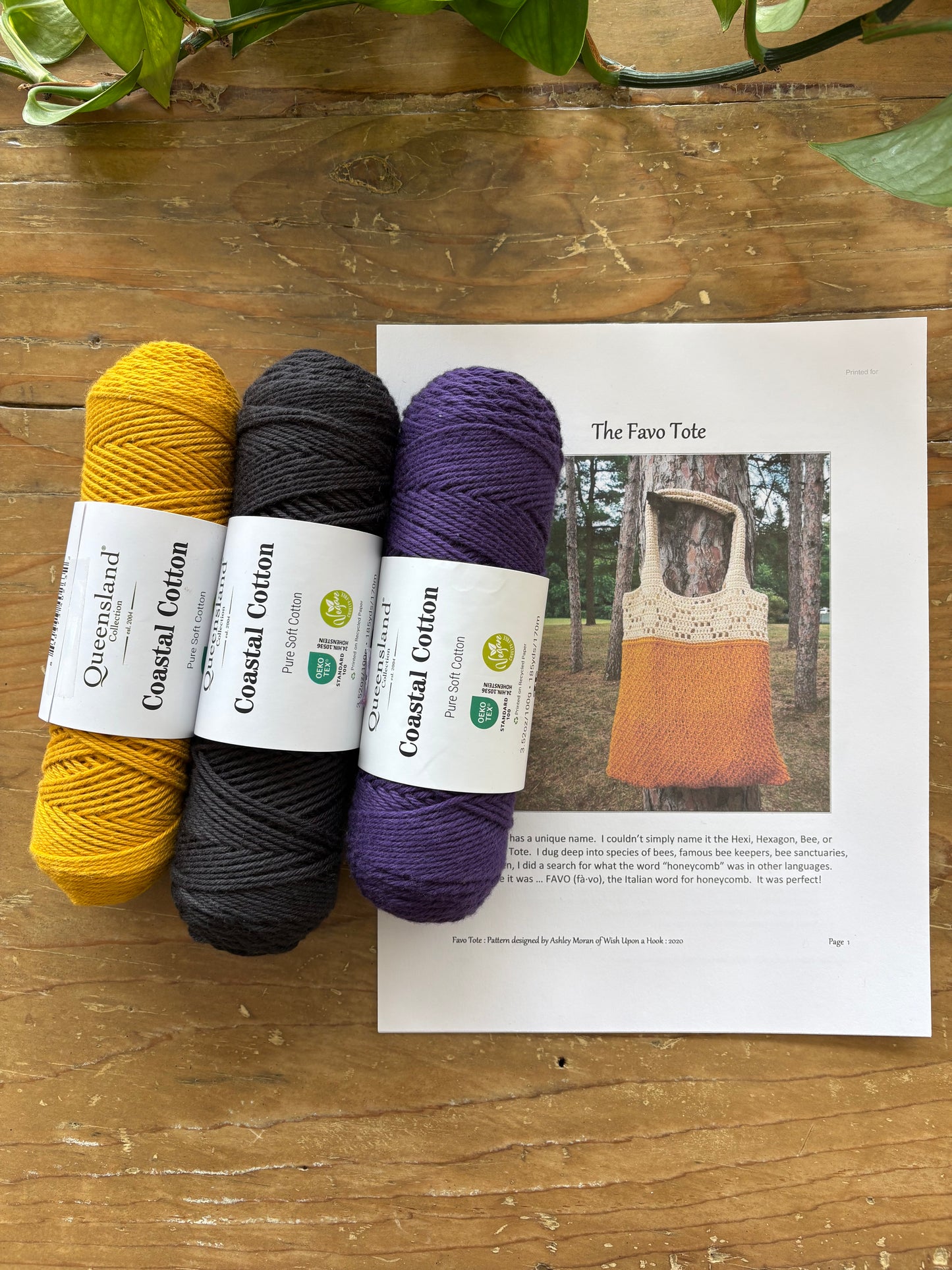 The Favo Tote Tunisian Crochet Kit