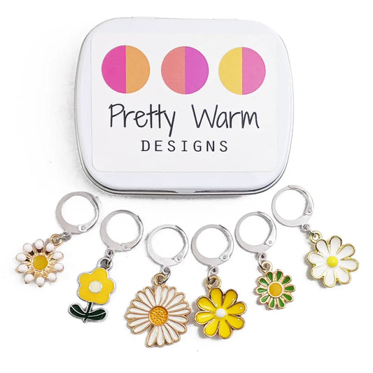 Locking Stitch Markers - Set of 6 with Storage Tin