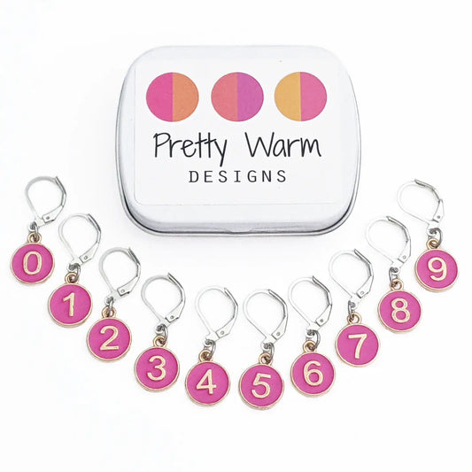 Numbers Locking Stitch Markers - Set of 10 with Storage Tin