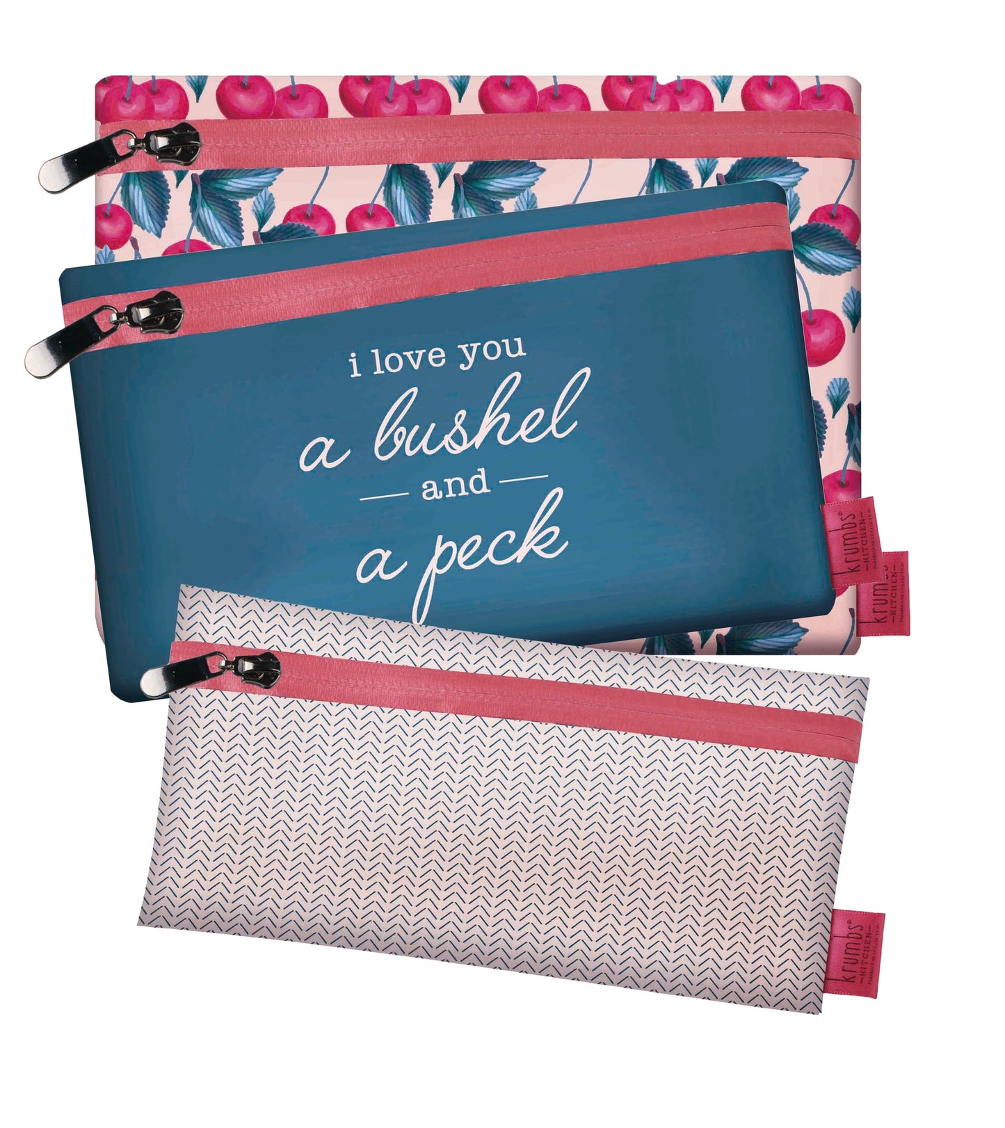 Krumbs Kitchen Farmhouse 3-Pack Reusable Storage Bags