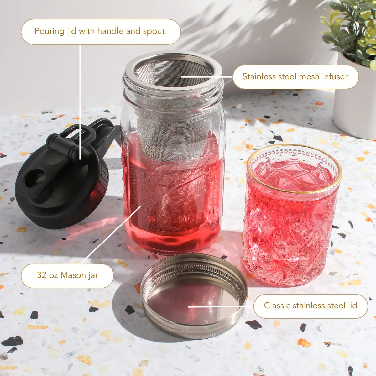 Maison Brew- Cold Brew Iced Tea Mason Jar
