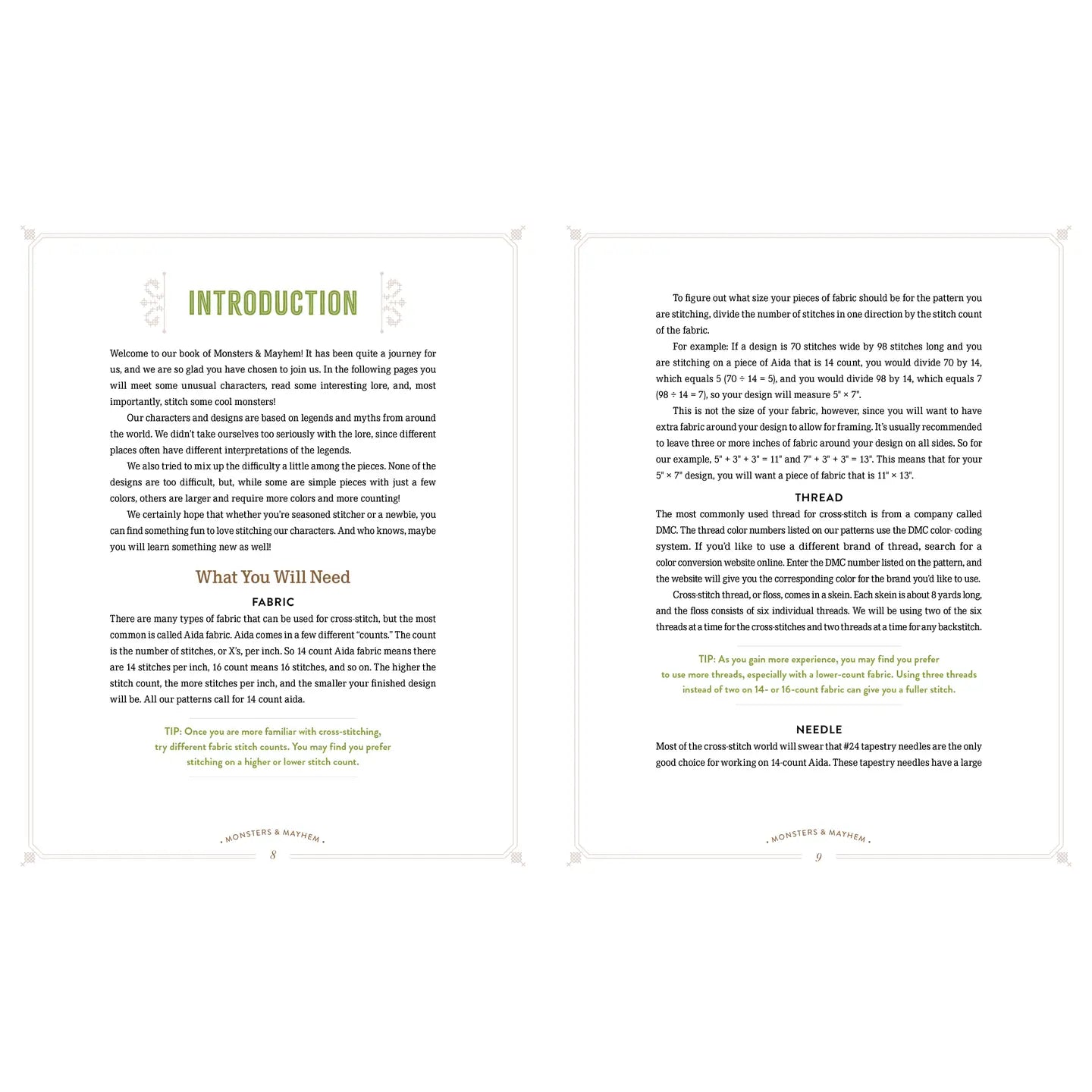 Monsters And Mayhem In Cross-Stitch: Designs and Instruction