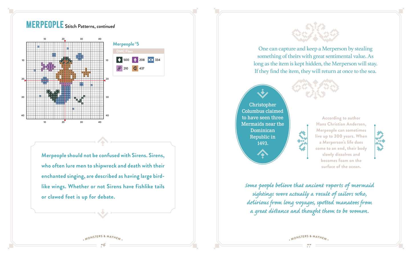 Monsters And Mayhem In Cross-Stitch: Designs and Instruction