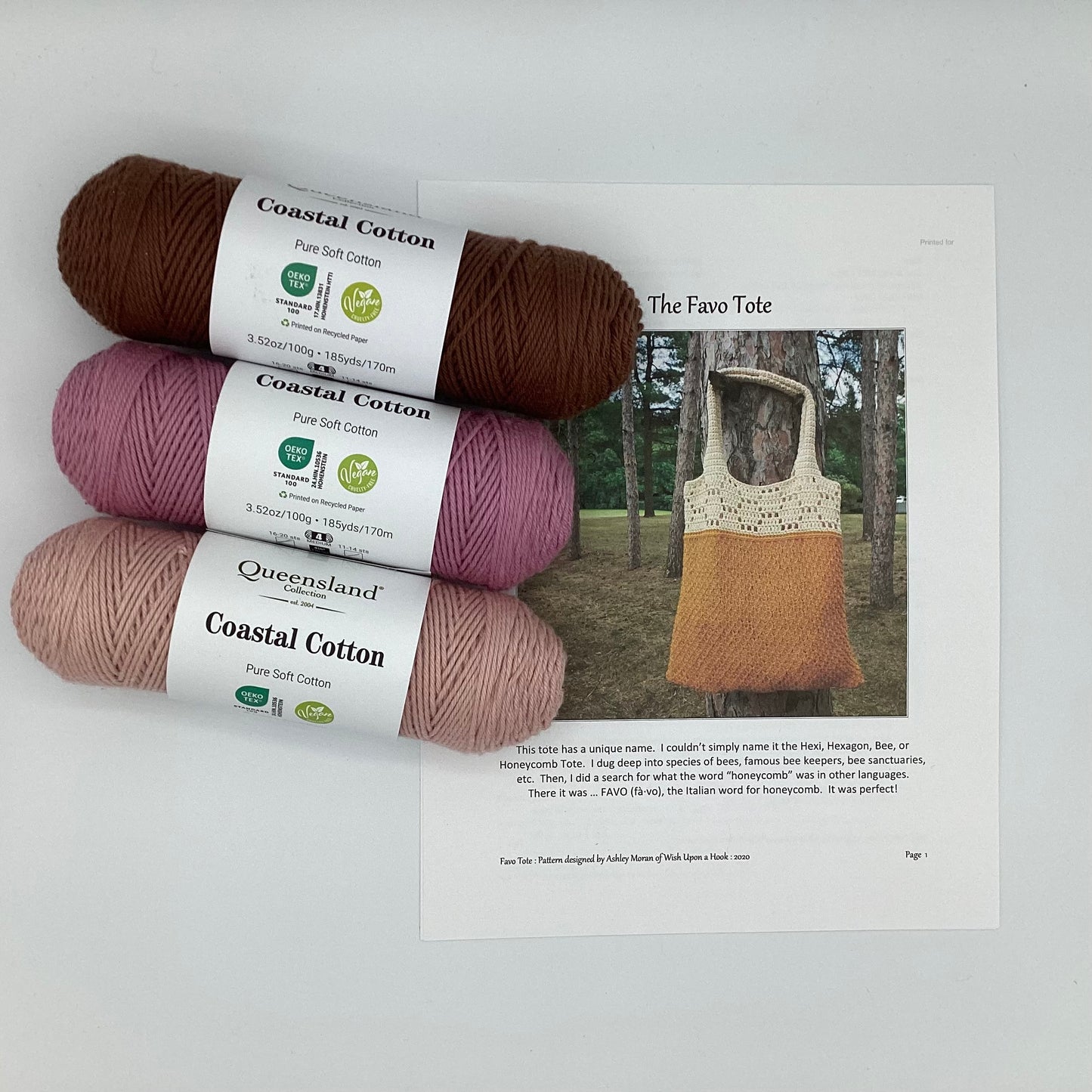 The Favo Tote Tunisian Crochet Kit