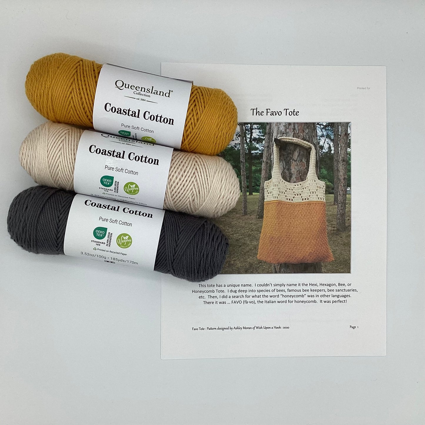 The Favo Tote Tunisian Crochet Kit