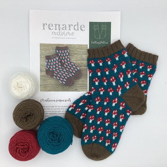 Mushroom Season Sock Knitting Kit