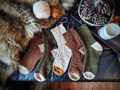 Woodland Winter Sock Collection - Cuff Down