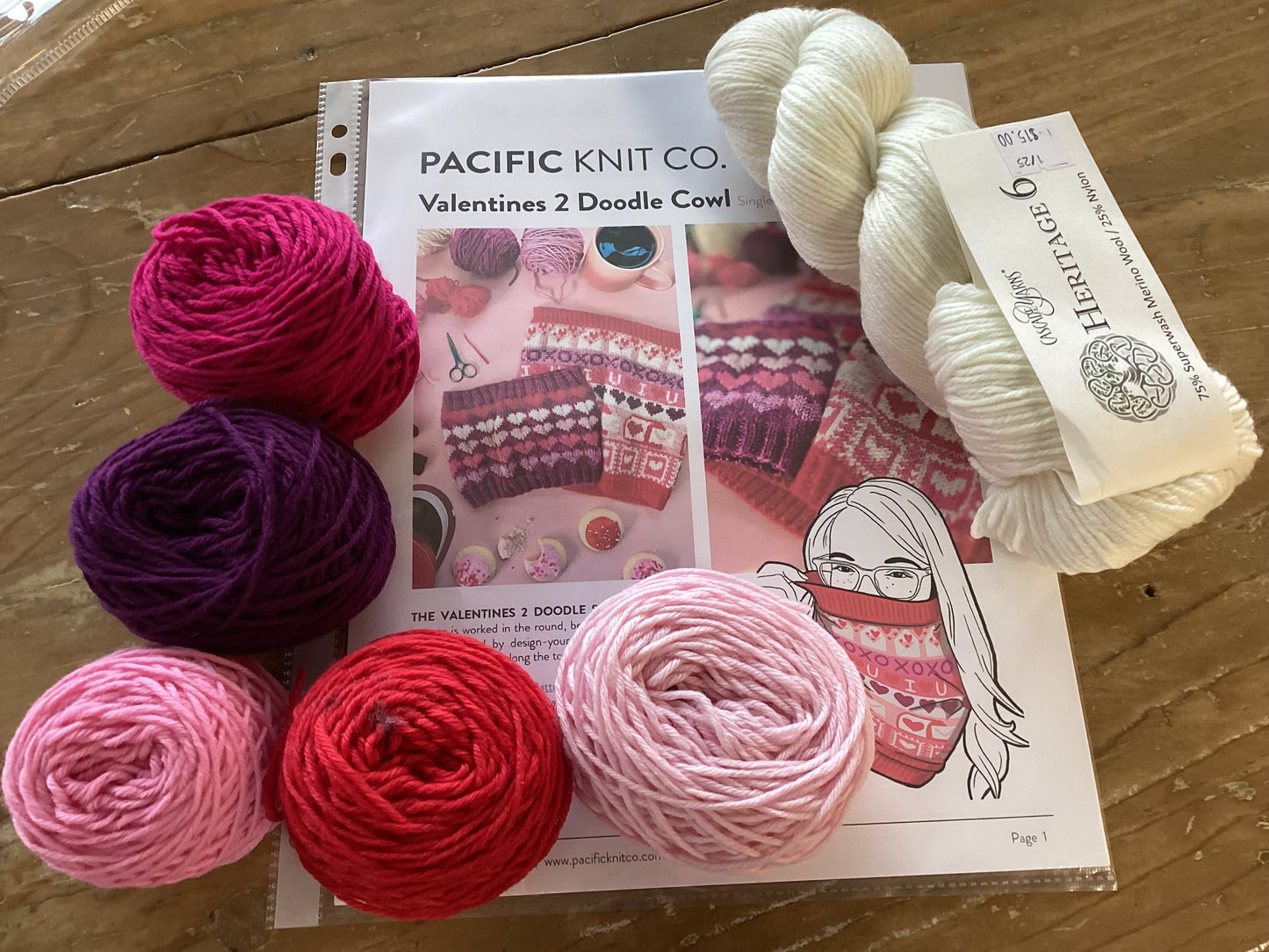 Valentine's 2 Doodle Cowl (Knitting) Kit