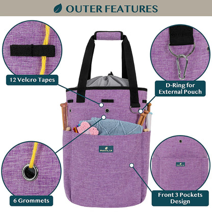 Yarn Organizer Purple Project Bag