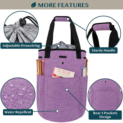 Yarn Organizer Purple Project Bag