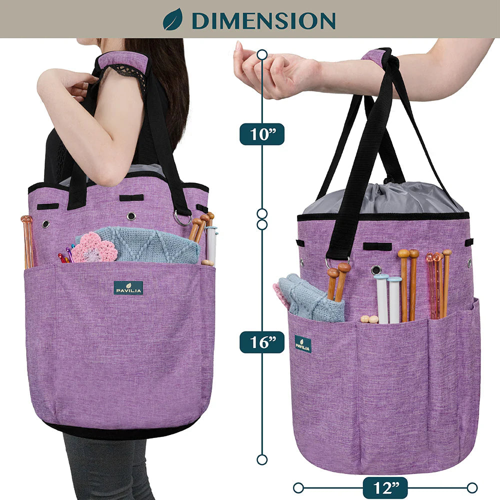 Yarn Organizer Purple Project Bag