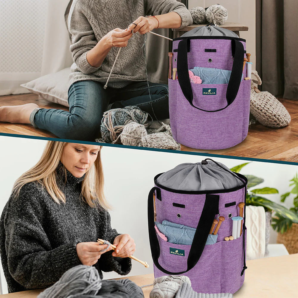 Yarn Organizer Purple Project Bag