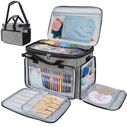 Yarn Organizer Heather Gray Large Project Bag