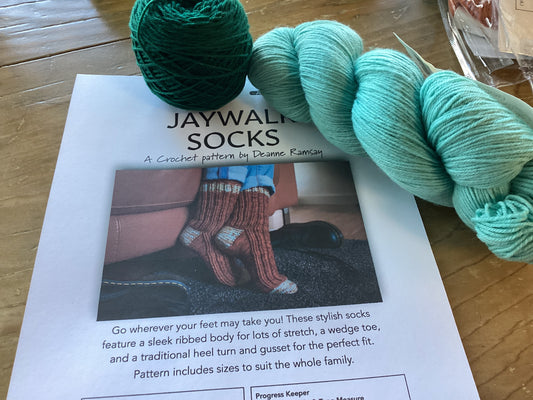 Jaywalk Socks (Crochet) Kit