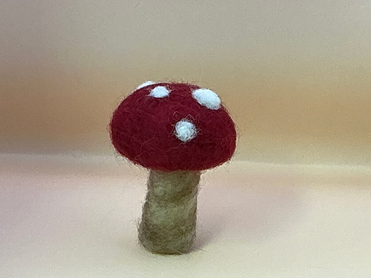 Needle Felting 102:  Needle Felted Amanita Mushroom