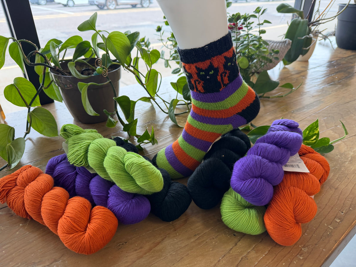 Bewitched Halloween Cat Socks (Knitting) Kit