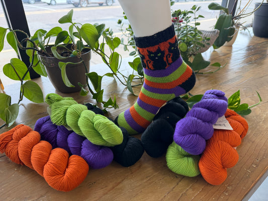 Bewitched Halloween Cat Socks (Knitting) Kit