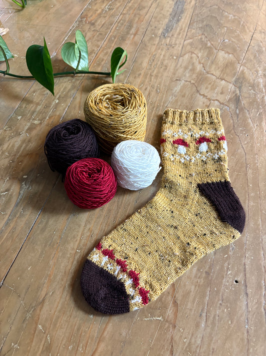 Mystical Mushroom Sock Knitting Kit
