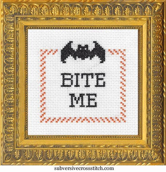 "Bite Me Bat" Deluxe Cross Stitch Kit