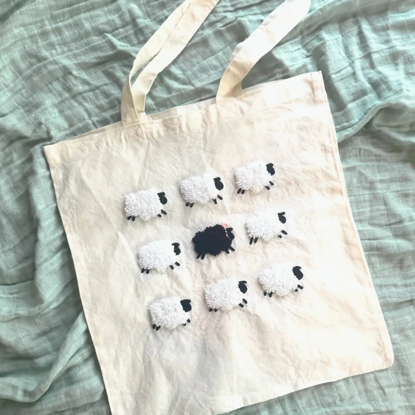 Baa Baa Black Sheep Tote Bag Punch Needle Kit